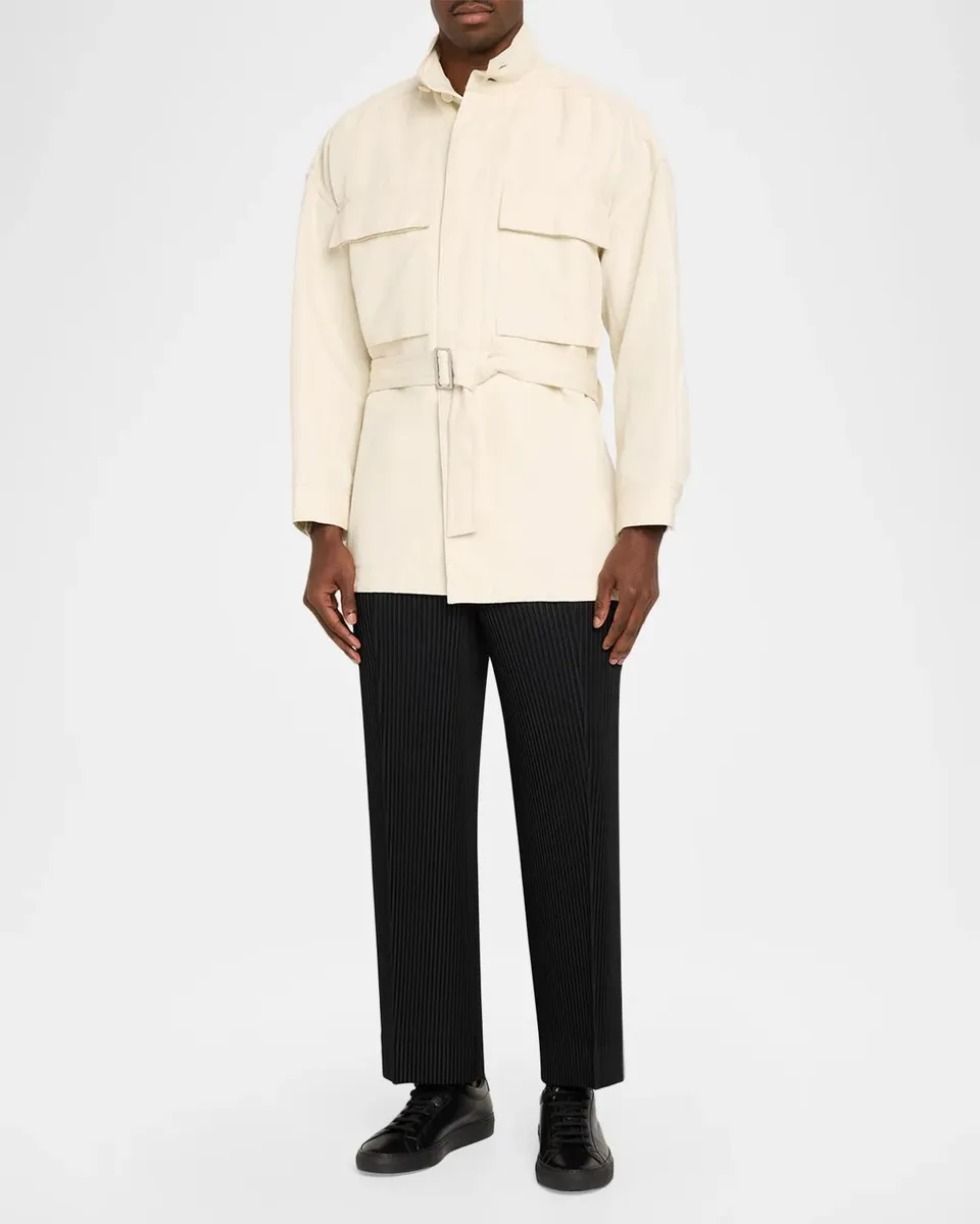 IM MEN Men's Twill Belted Field Jacket | Thumbnail 2 IM MEN Men's Twill Belted Field Jacket | Thumbnail 2