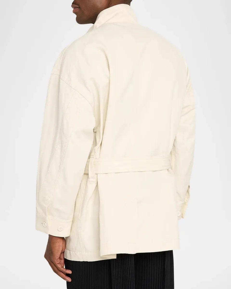 IM MEN Men's Twill Belted Field Jacket | Thumbnail 3 IM MEN Men's Twill Belted Field Jacket | Thumbnail 3