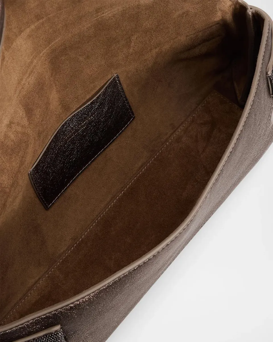 Brunello Cucinelli Metallic Leather Top-Handle Bag | Thumbnail 4