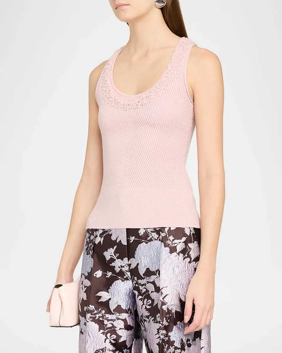 Aknvas Lia Embellished Rib-Knit Tank Top | Thumbnail 4 Aknvas Lia Embellished Rib-Knit Tank Top | Thumbnail 4