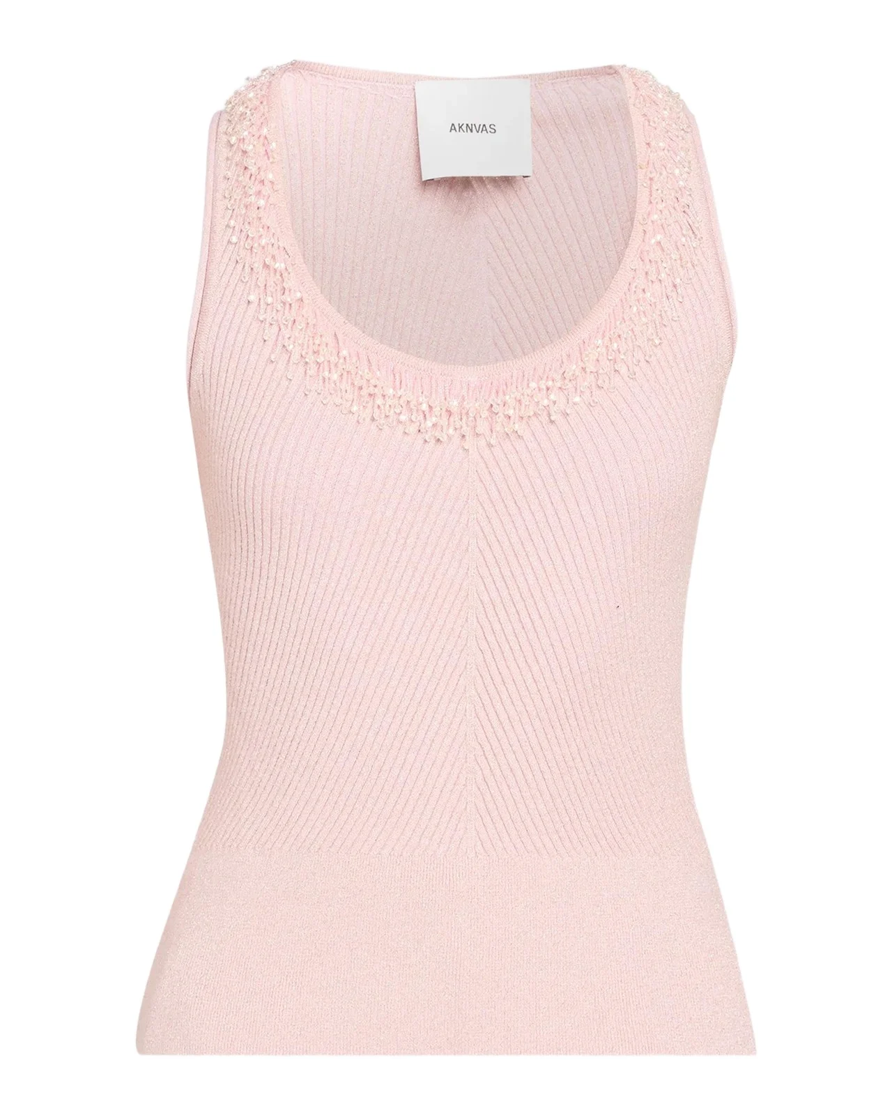 Lia Embellished Rib-Knit Tank Top
