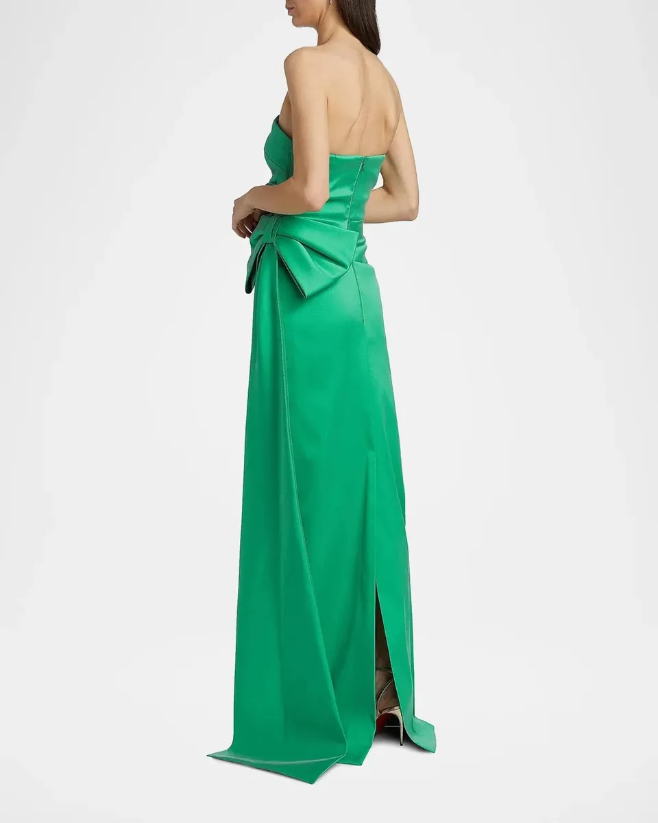 Rickie Freeman for Teri Jon Strapless Side-Bow Mikado Column Gown | Thumbnail 3