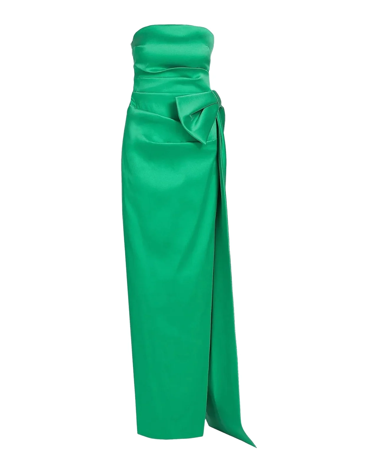 Rickie Freeman for Teri Jon Strapless Side-Bow Mikado Column Gown
