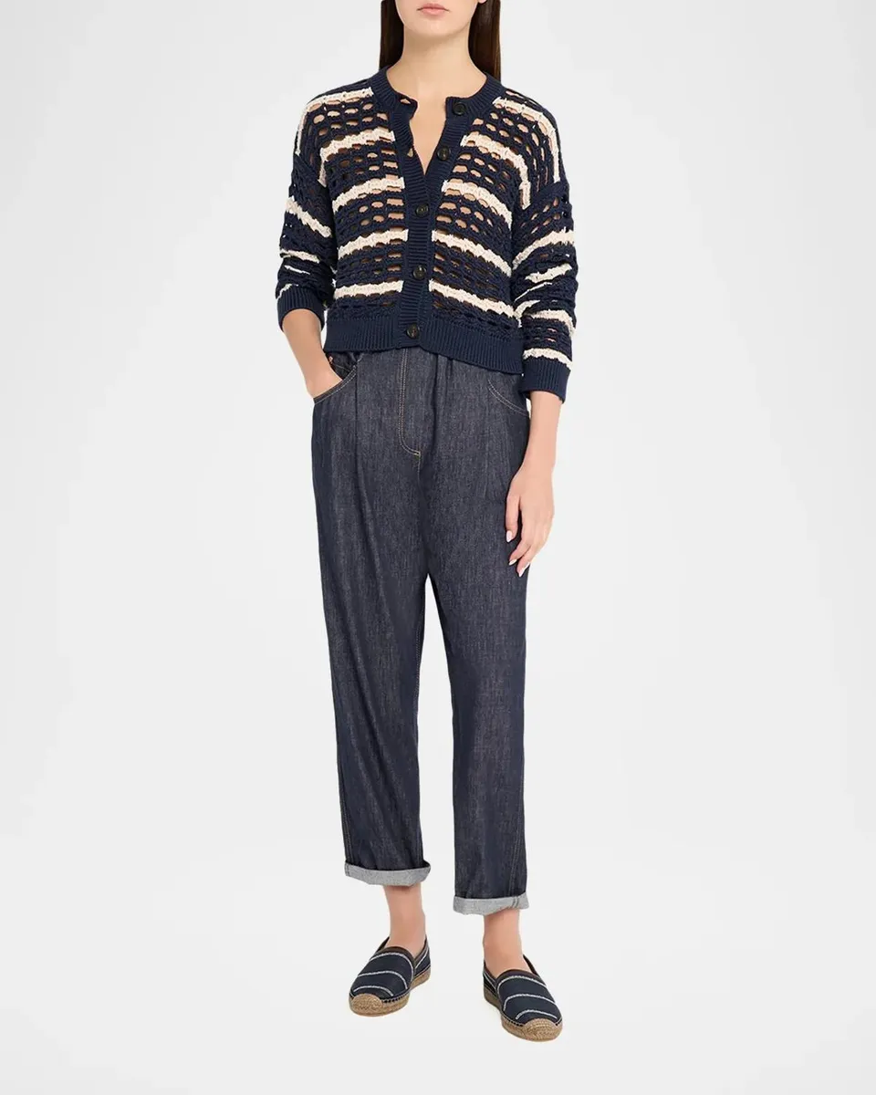 Brunello Cucinelli Double-Pinstripe Denim Espadrilles | Thumbnail 3 Brunello Cucinelli Double-Pinstripe Denim Espadrilles | Thumbnail 3
