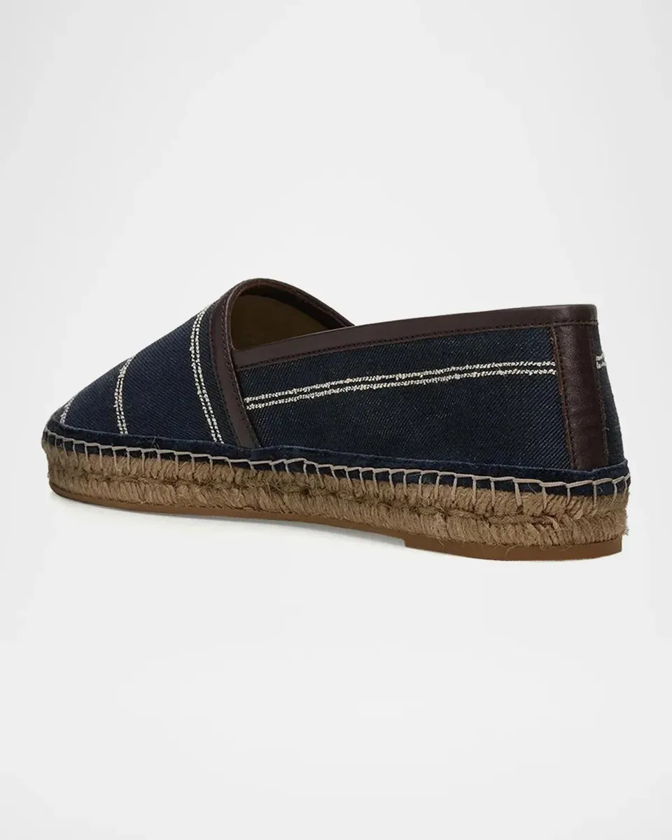 Brunello Cucinelli Double-Pinstripe Denim Espadrilles | Thumbnail 4 Brunello Cucinelli Double-Pinstripe Denim Espadrilles | Thumbnail 4