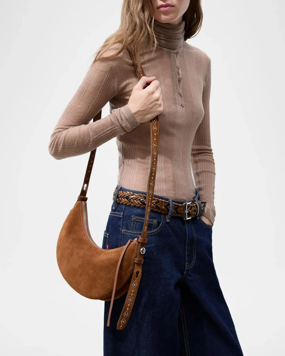 Tory Burch Romy Studded Suede Shoulder Bag | Thumbnail 5 Tory Burch Romy Studded Suede Shoulder Bag | Thumbnail 5