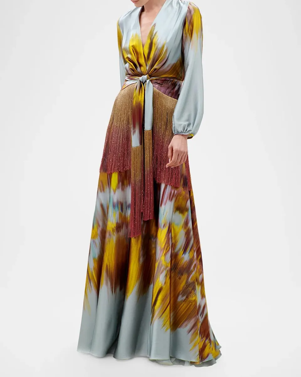 Silvia Tcherassi Printed Silk-Blend Maxi Dress | Thumbnail 2