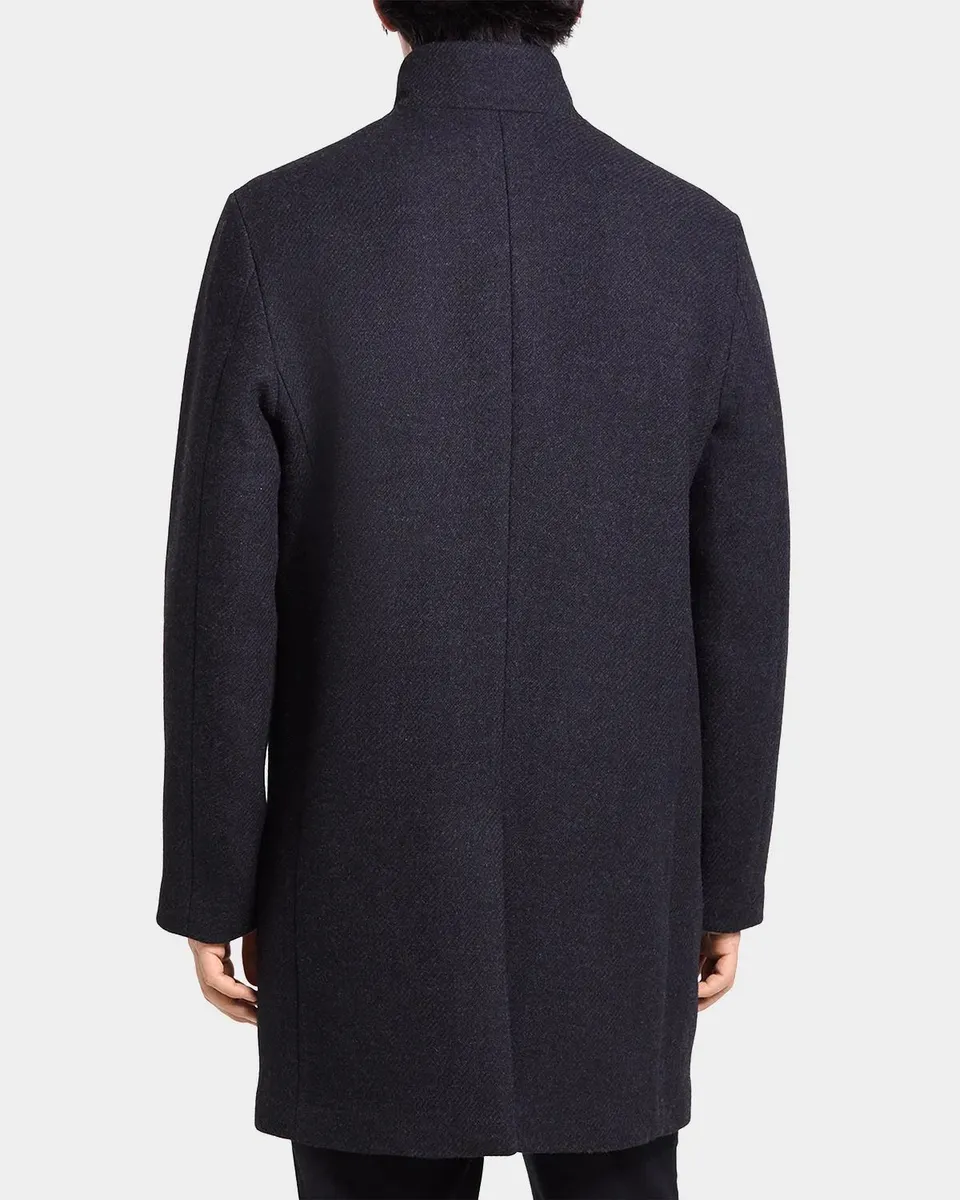 Theory Men's Belvin Melton-Textured Wool-Blend Coat | Thumbnail 3 Theory Men's Belvin Melton-Textured Wool-Blend Coat | Thumbnail 3