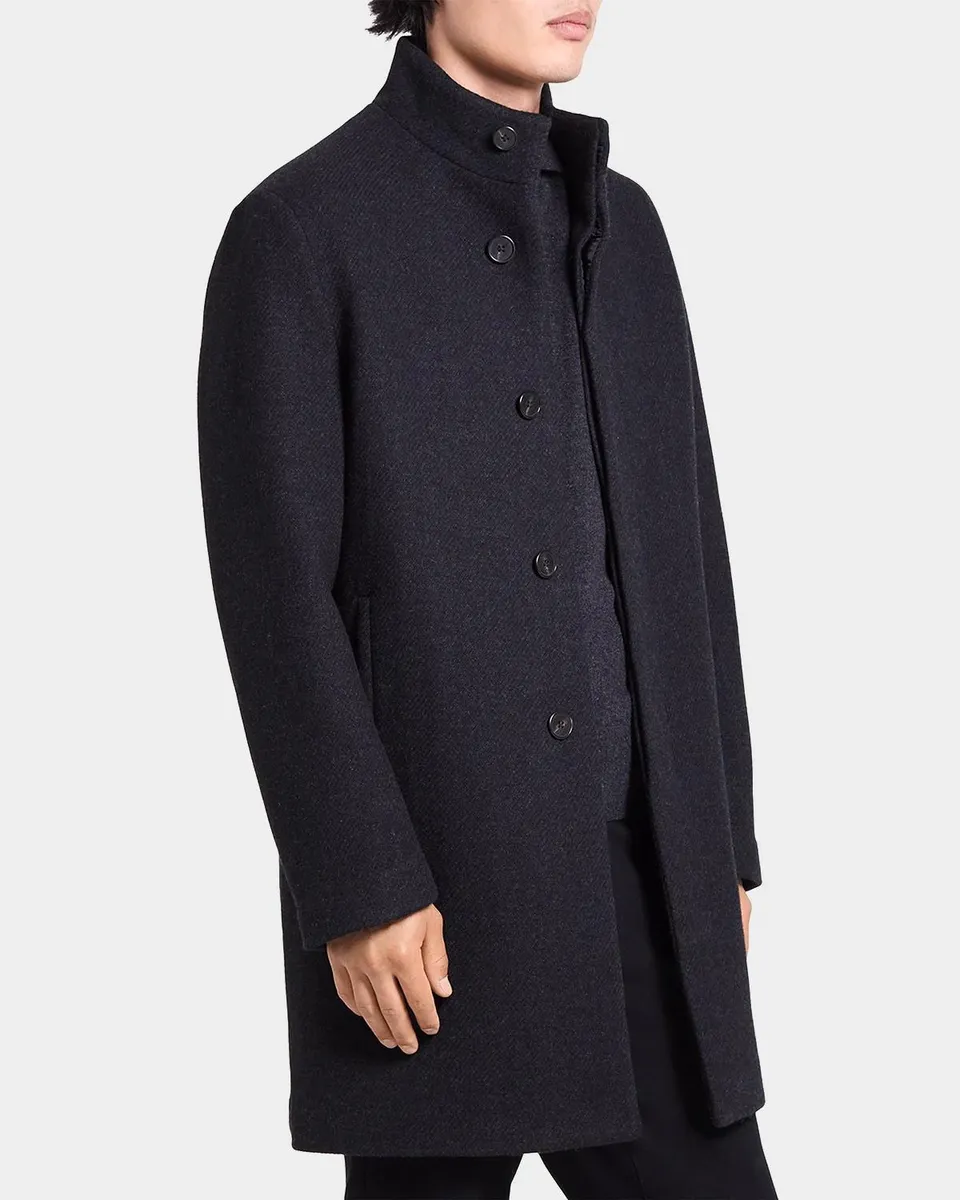 Theory Men's Belvin Melton-Textured Wool-Blend Coat | Thumbnail 6 Theory Men's Belvin Melton-Textured Wool-Blend Coat | Thumbnail 6