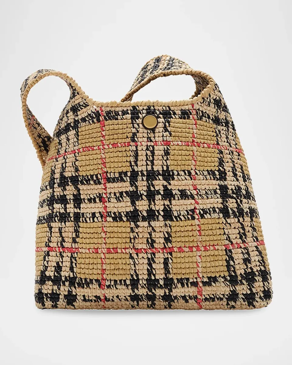 Burberry Margate Small Raffia Check Hobo Bag | Thumbnail 5 Burberry Margate Small Raffia Check Hobo Bag | Thumbnail 5