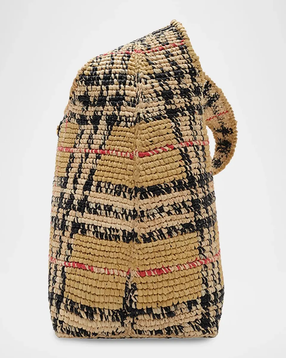 Burberry Margate Small Raffia Check Hobo Bag | Thumbnail 6 Burberry Margate Small Raffia Check Hobo Bag | Thumbnail 6