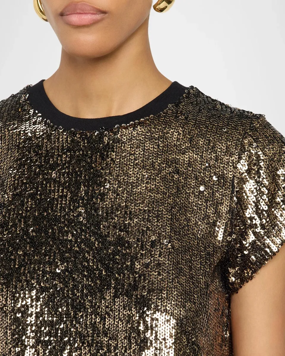 Generation Love Pia Sequin Lace-Trim Short-Sleeve Top | Thumbnail 5 Generation Love Pia Sequin Lace-Trim Short-Sleeve Top | Thumbnail 5