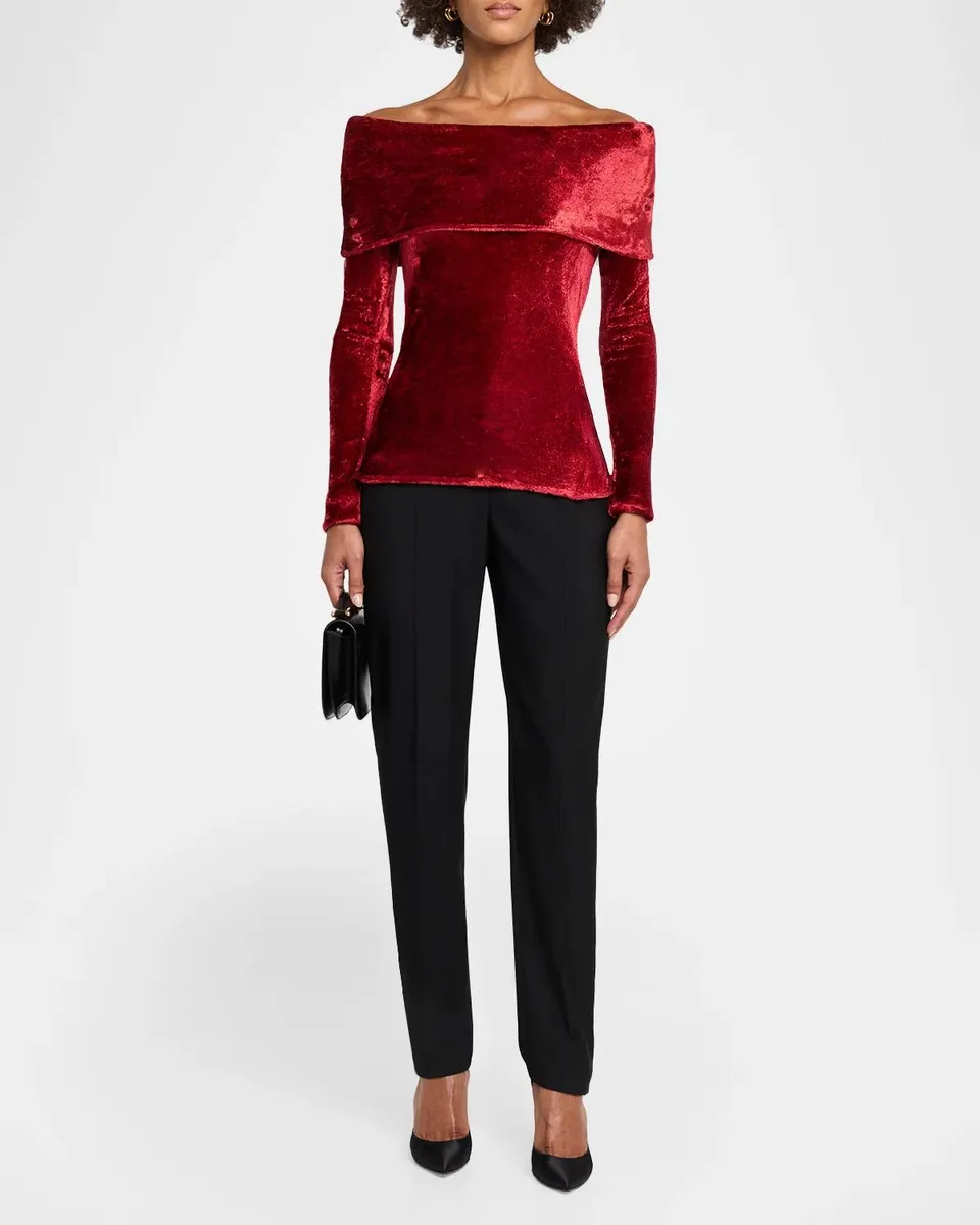 Lapointe Off-the-Shoulder Velvet Top | Thumbnail 2