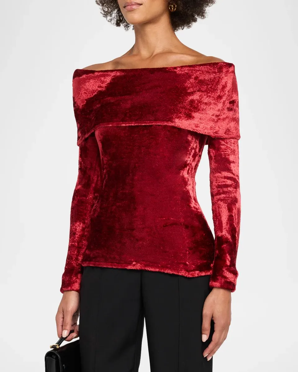 Lapointe Off-the-Shoulder Velvet Top | Thumbnail 4