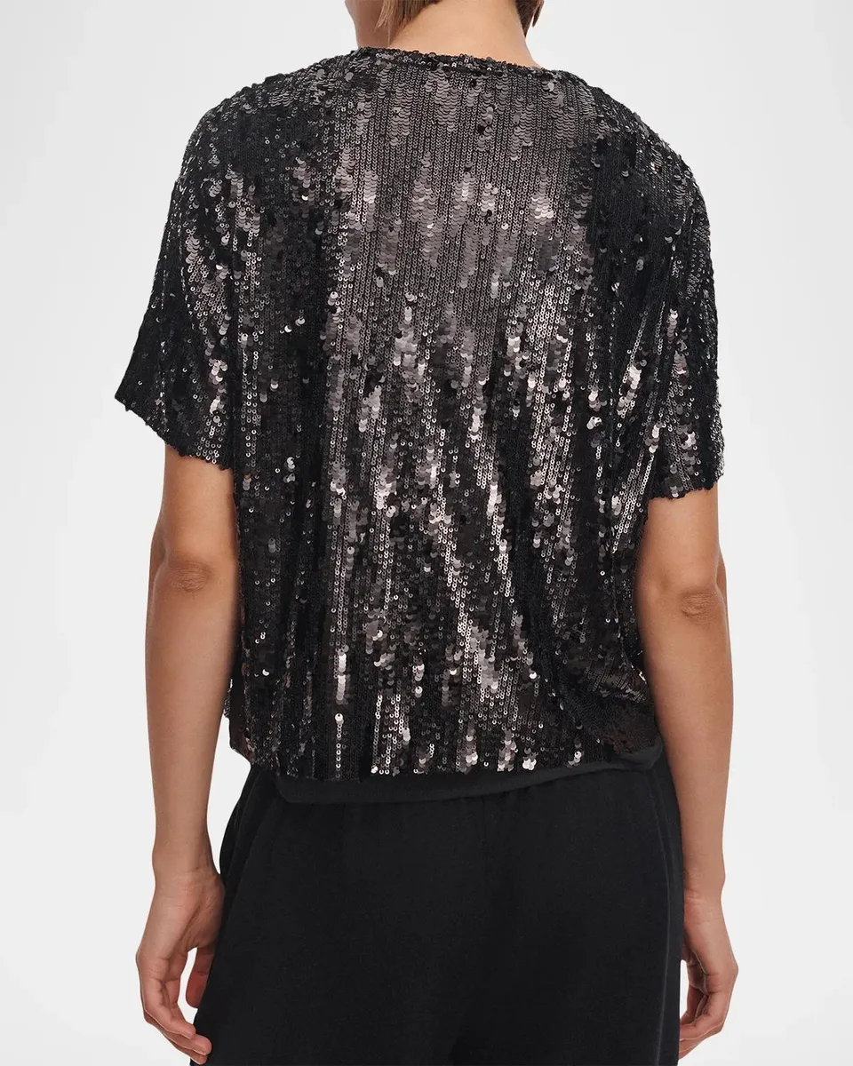 rag & bone Cher Sequined Short-Sleeve Top | Thumbnail 3 rag & bone Cher Sequined Short-Sleeve Top | Thumbnail 3