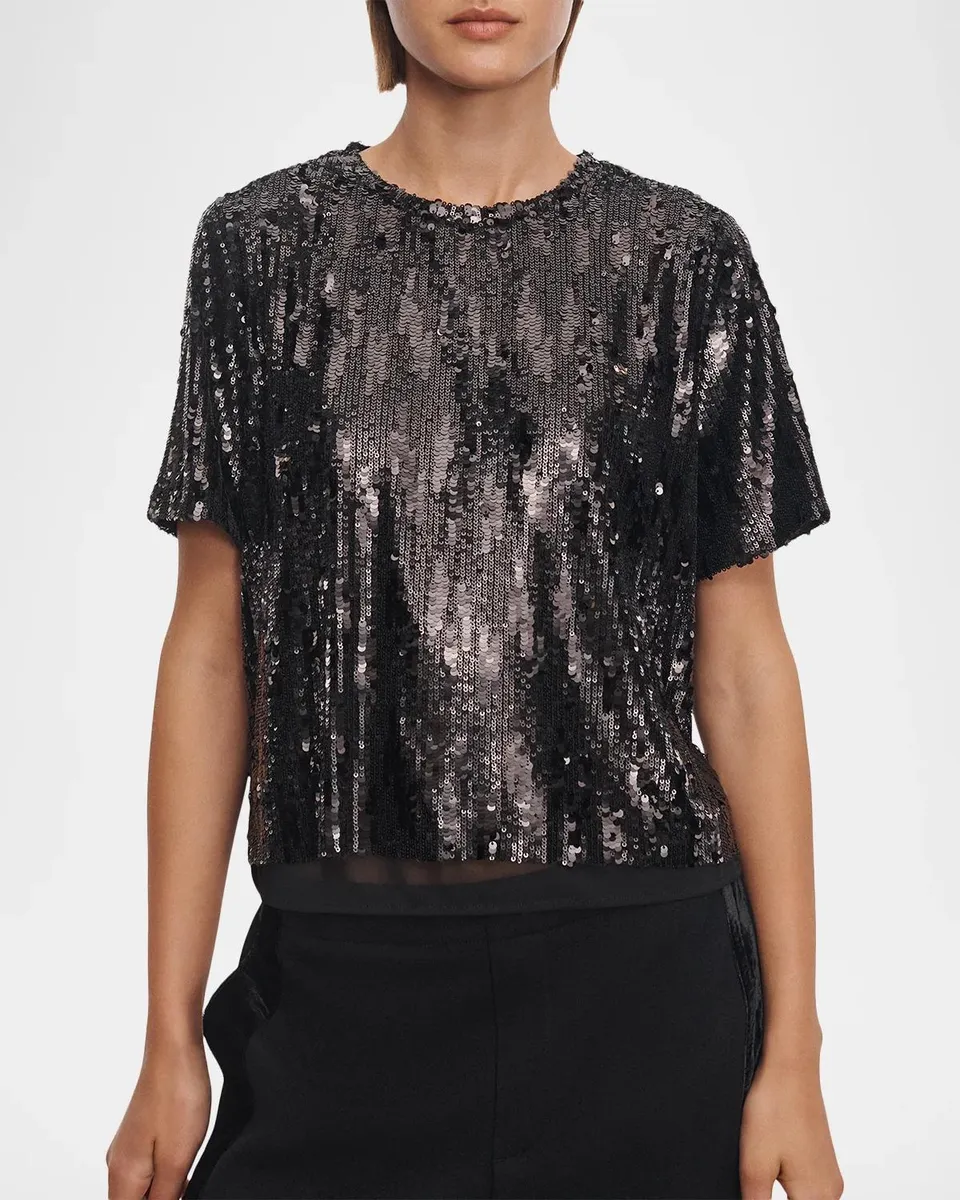 rag & bone Cher Sequined Short-Sleeve Top | Thumbnail 4 rag & bone Cher Sequined Short-Sleeve Top | Thumbnail 4