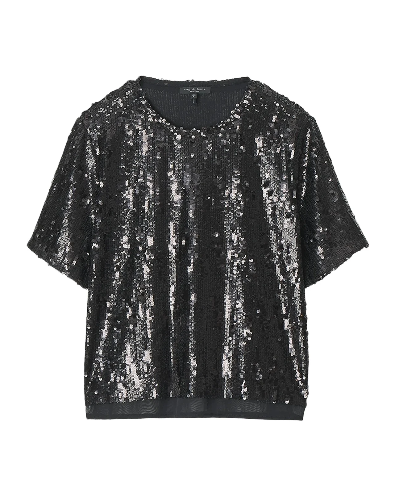 rag & bone Cher Sequined Short-Sleeve Top