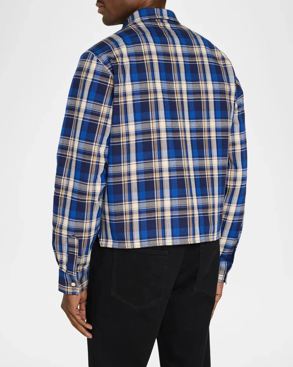 Givenchy Men's Cropped Check Button-Front Shirt | Thumbnail 3
