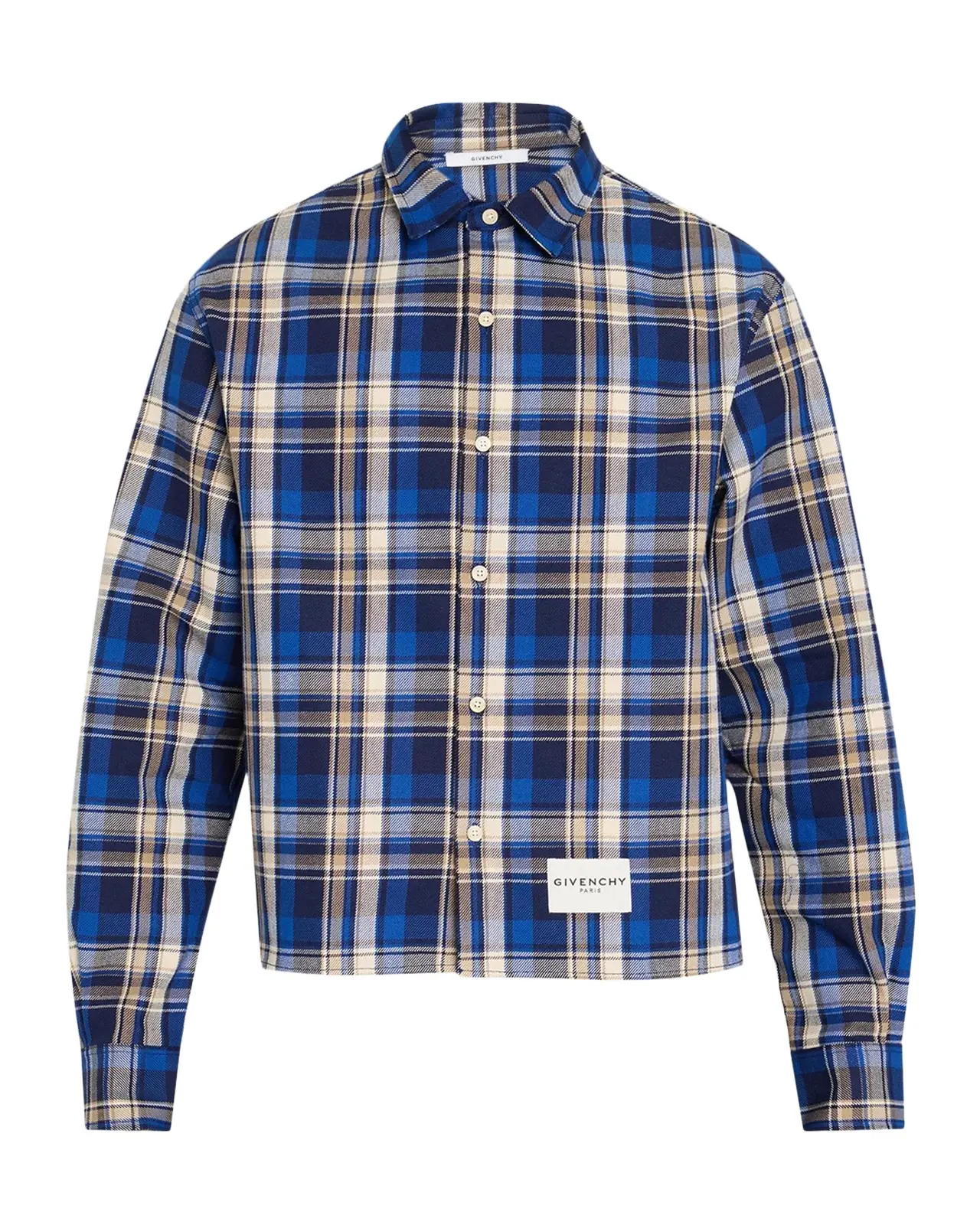 Givenchy Men's Cropped Check Button-Front Shirt