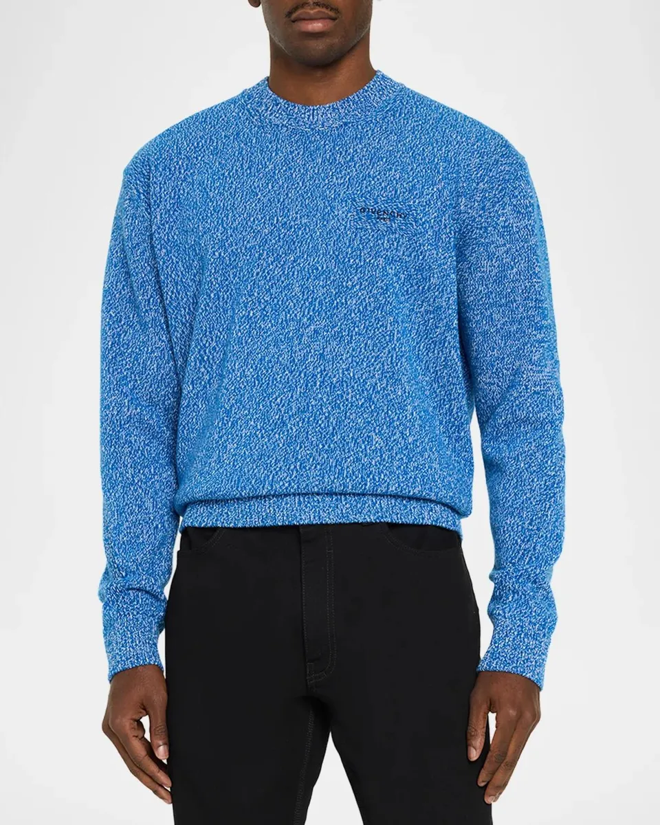 Givenchy Men's Couture Seam Mouline Knit Crewneck Sweater | Thumbnail 4