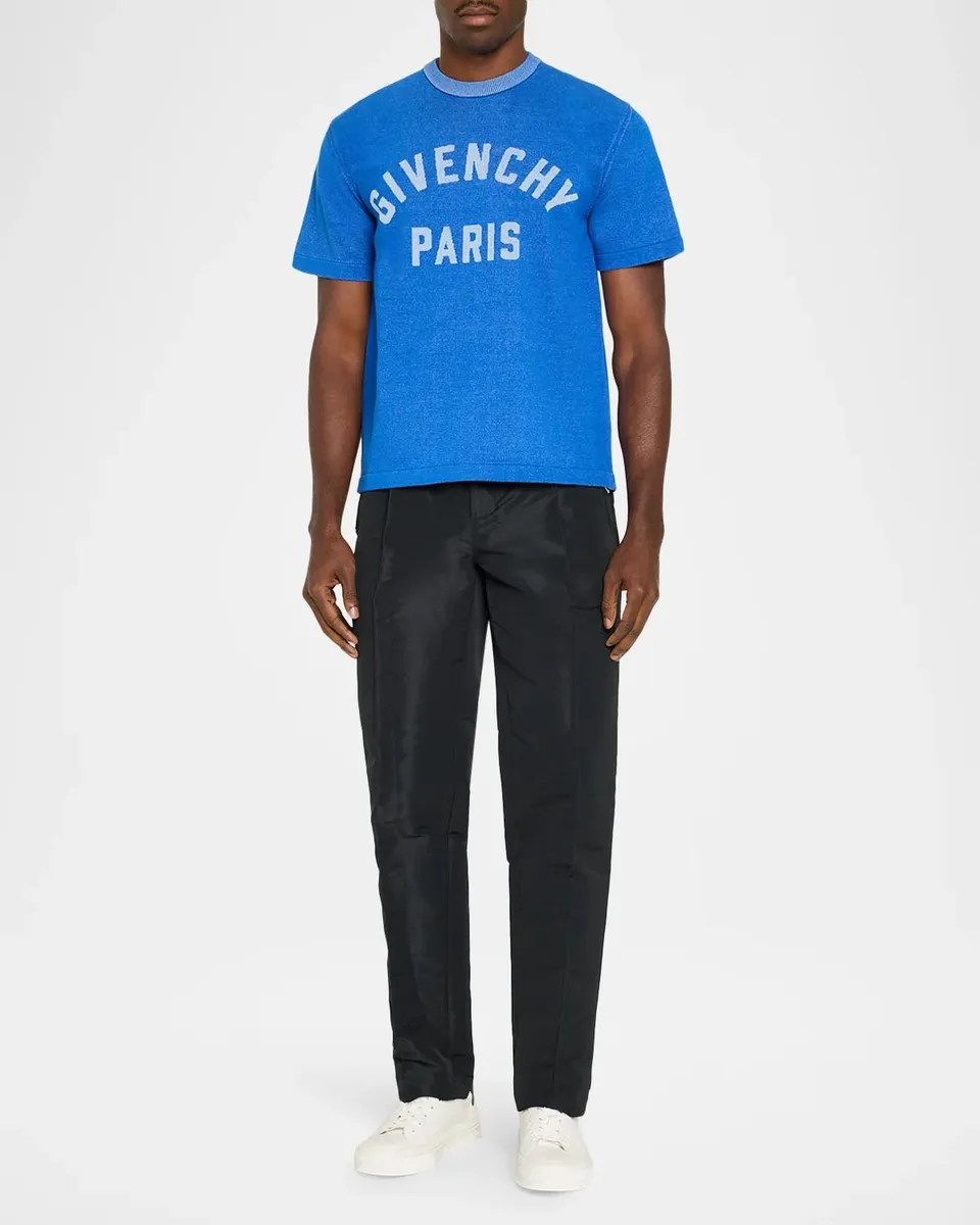Givenchy Men's Curved Logo Crewneck T-Shirt | Thumbnail 2 Givenchy Men's Curved Logo Crewneck T-Shirt | Thumbnail 2