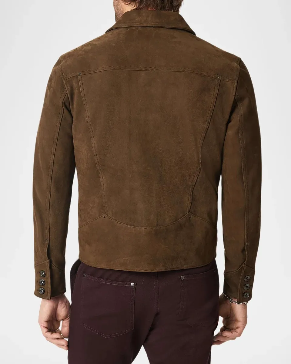 JOHN VARVATOS Men's Douglas Seamed Suede Shirt Jacket | Thumbnail 3 JOHN VARVATOS Men's Douglas Seamed Suede Shirt Jacket | Thumbnail 3