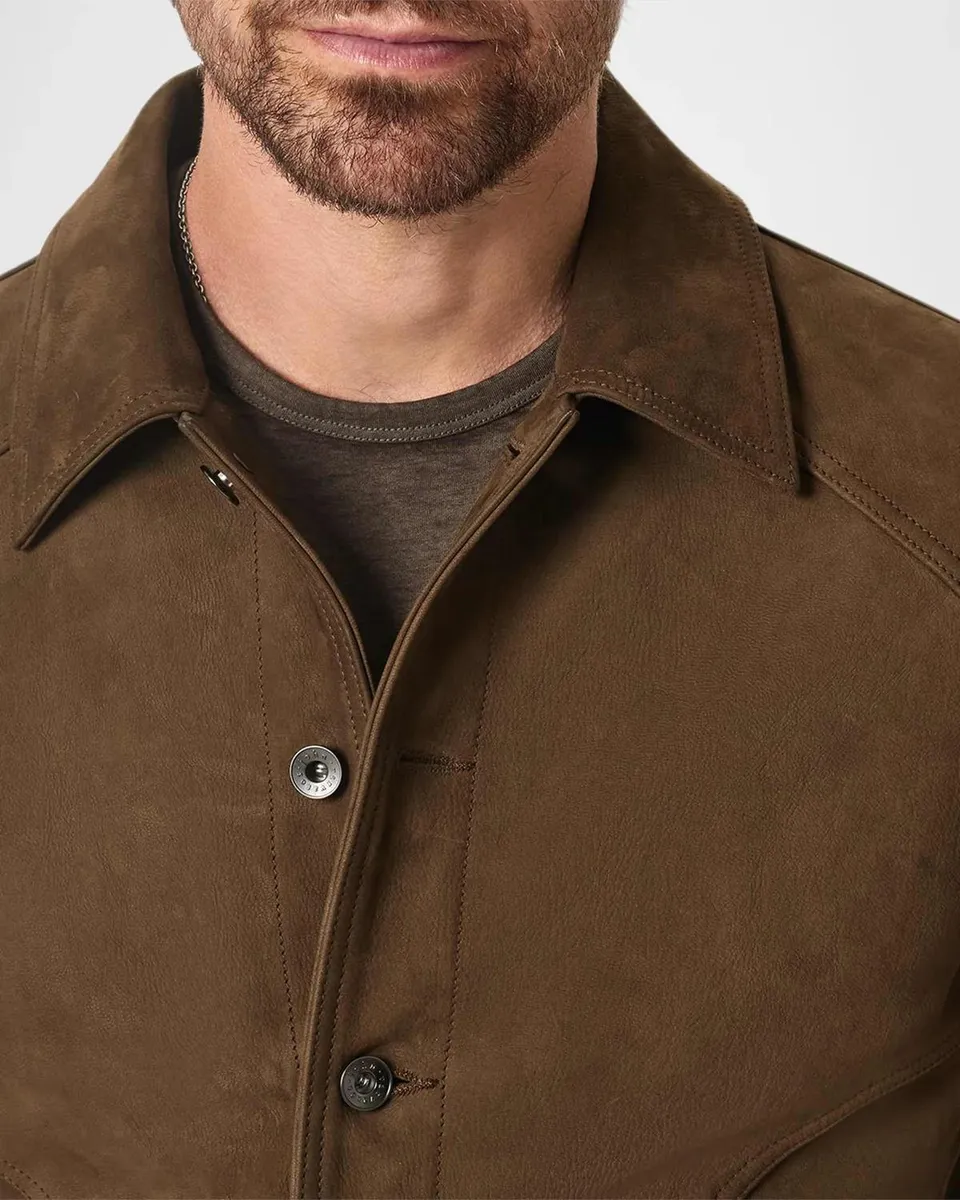 JOHN VARVATOS Men's Douglas Seamed Suede Shirt Jacket | Thumbnail 5 JOHN VARVATOS Men's Douglas Seamed Suede Shirt Jacket | Thumbnail 5