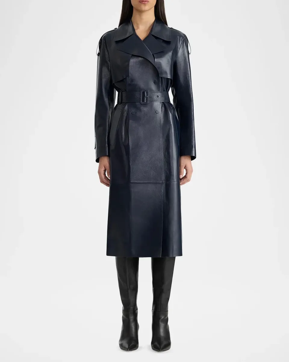 Mackage Carmela Belted Lambskin Leather Trench Coat | Thumbnail 2