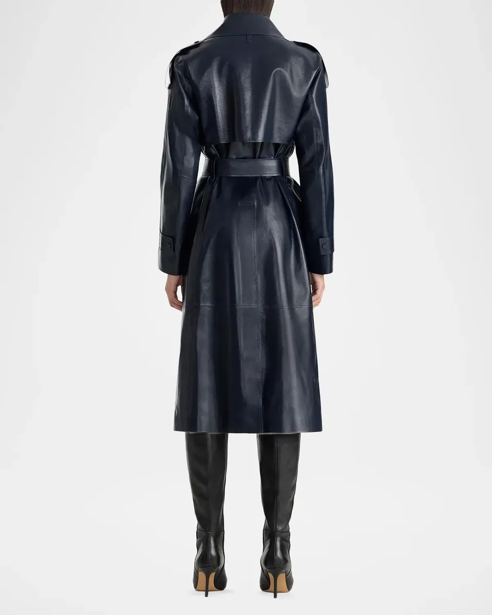 Mackage Carmela Belted Lambskin Leather Trench Coat | Thumbnail 3
