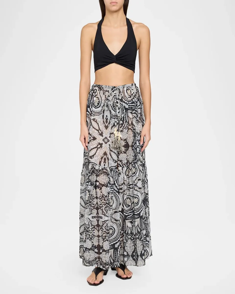 Ramy Brook Annalisa Paisley Drawstring Maxi Skirt | Thumbnail 2