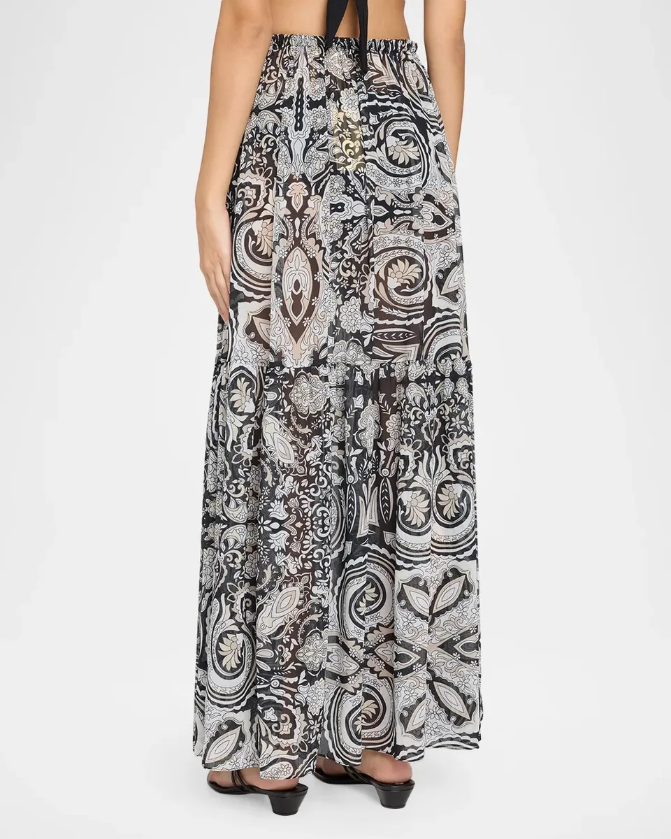 Ramy Brook Annalisa Paisley Drawstring Maxi Skirt | Thumbnail 3
