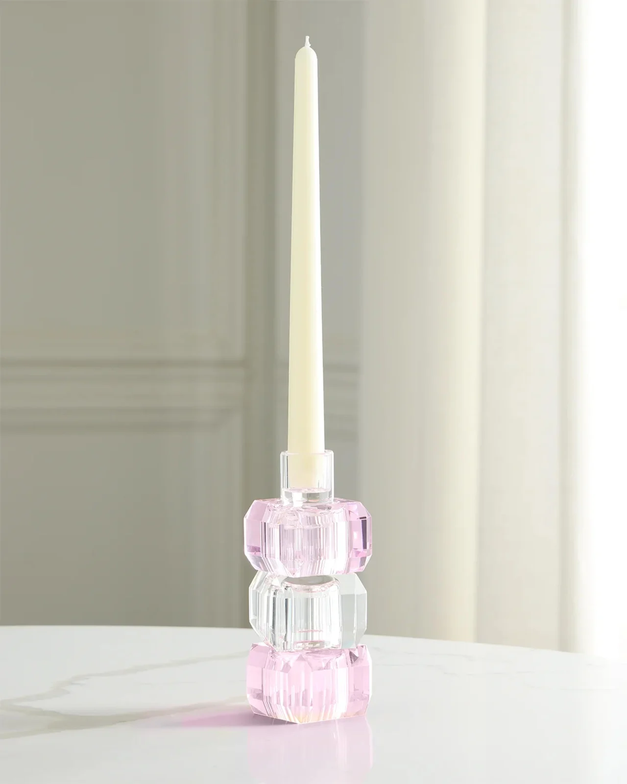 Crystal Glass Stackable Candle Holder