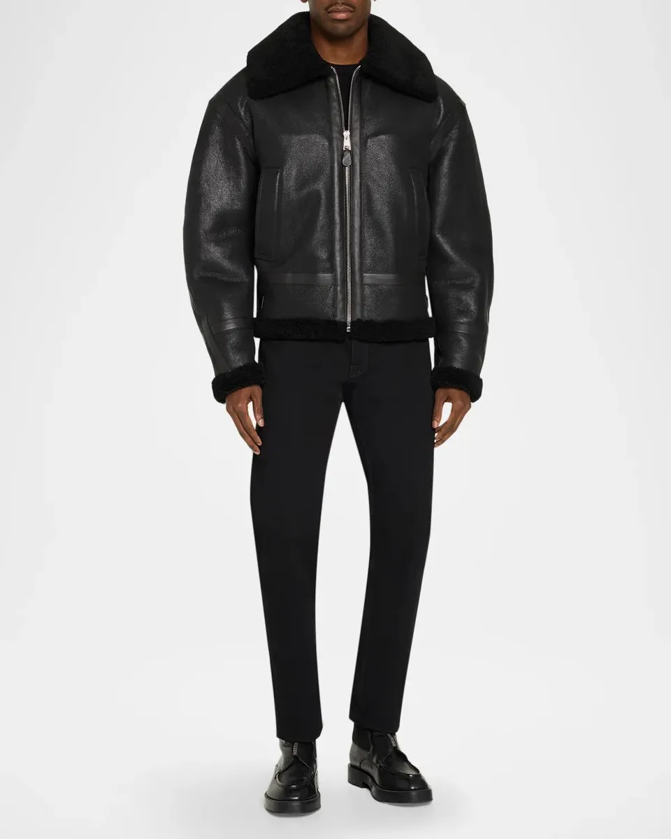 Givenchy Men's Shearling and Leather Aviator Jacket | Thumbnail 2 Givenchy Men's Shearling and Leather Aviator Jacket | Thumbnail 2