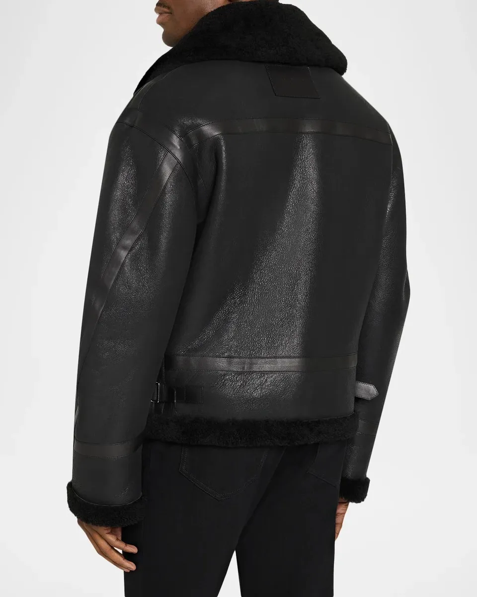 Givenchy Men's Shearling and Leather Aviator Jacket | Thumbnail 3 Givenchy Men's Shearling and Leather Aviator Jacket | Thumbnail 3