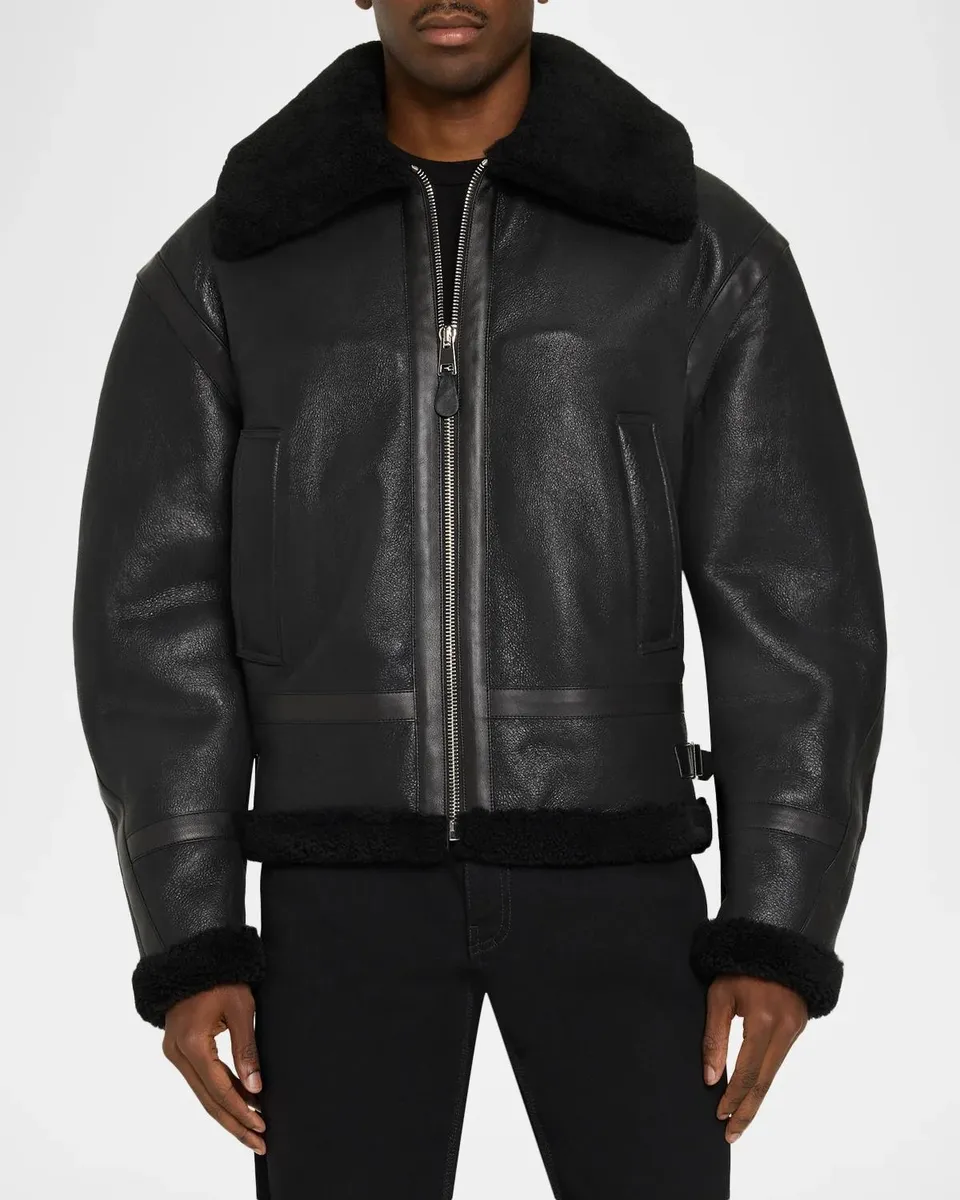 Givenchy Men's Shearling and Leather Aviator Jacket | Thumbnail 4 Givenchy Men's Shearling and Leather Aviator Jacket | Thumbnail 4
