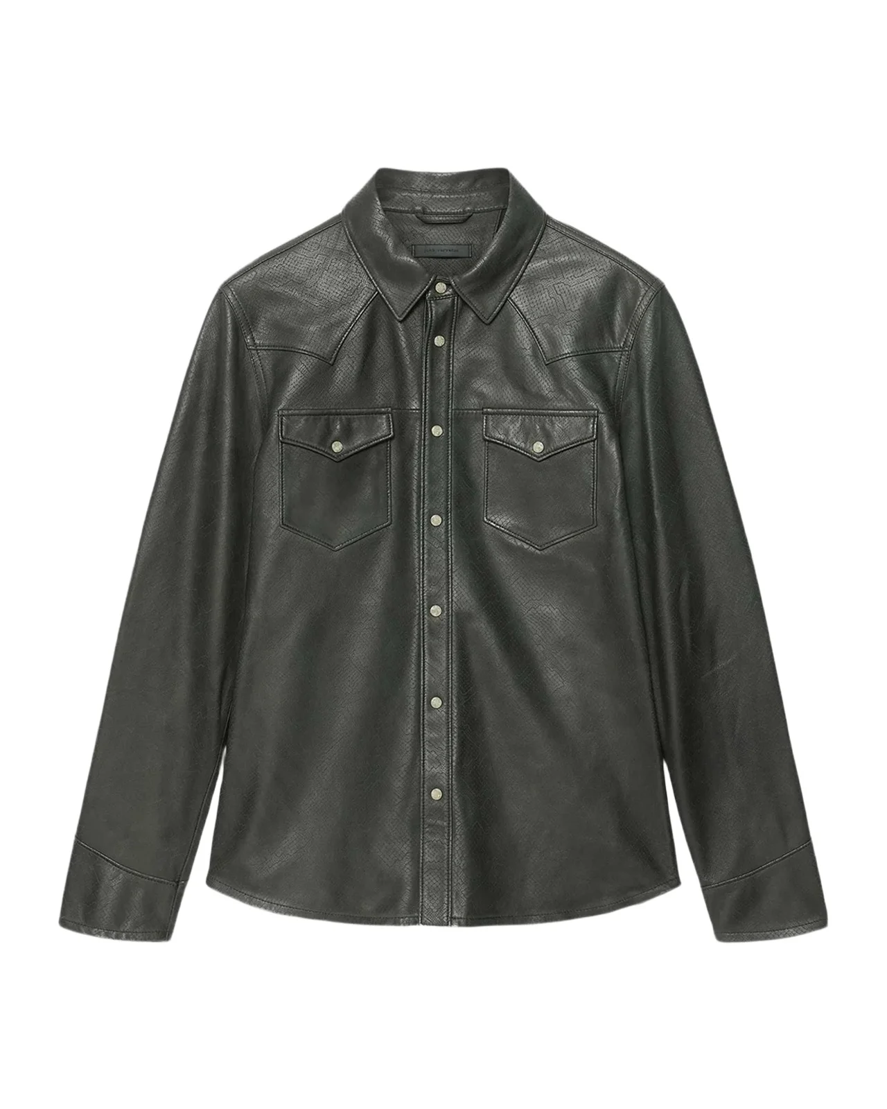 JOHN VARVATOS Men's Sage Leather Western Shirt