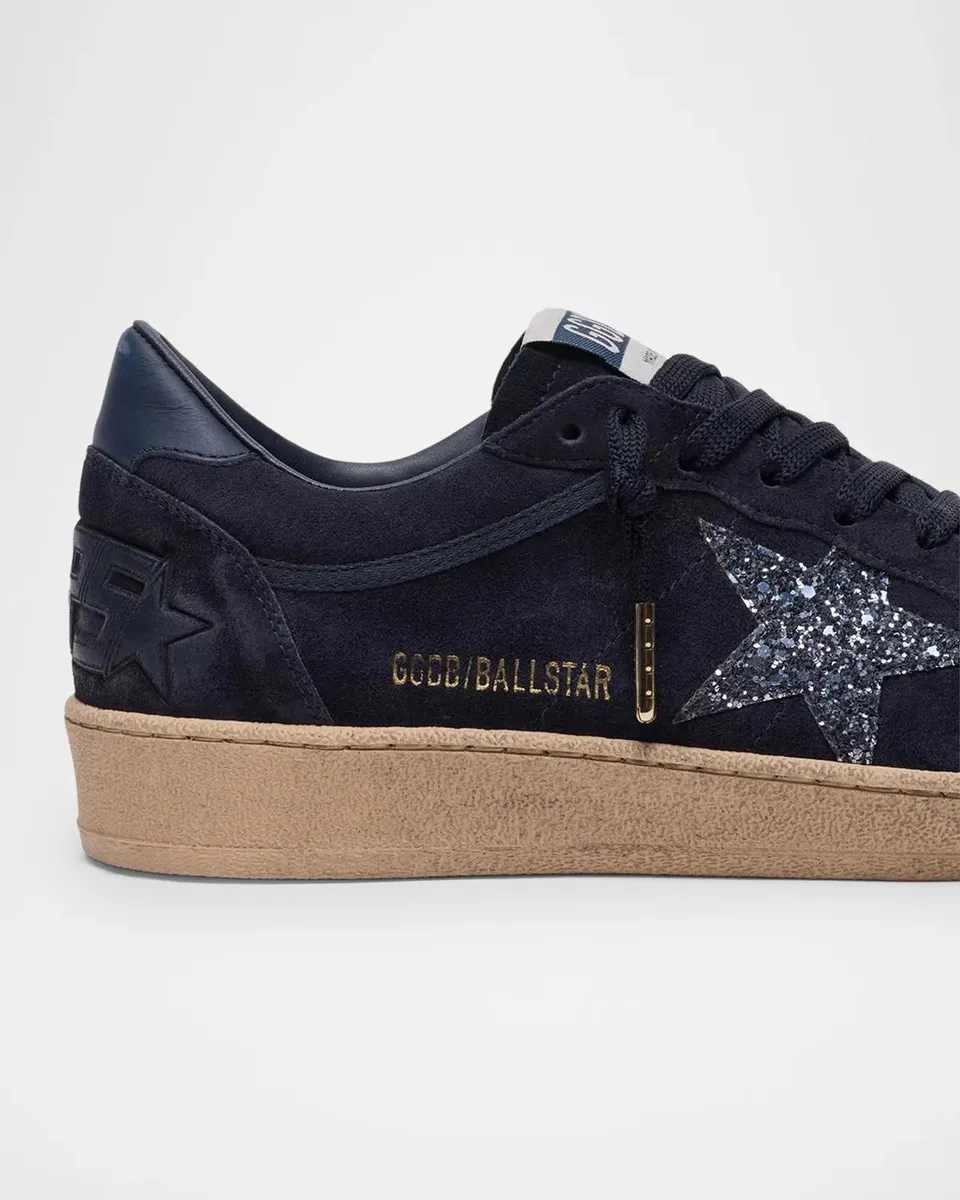Golden Goose Ball Star Suede And Glitter Low-Top Sneakers | Thumbnail 5