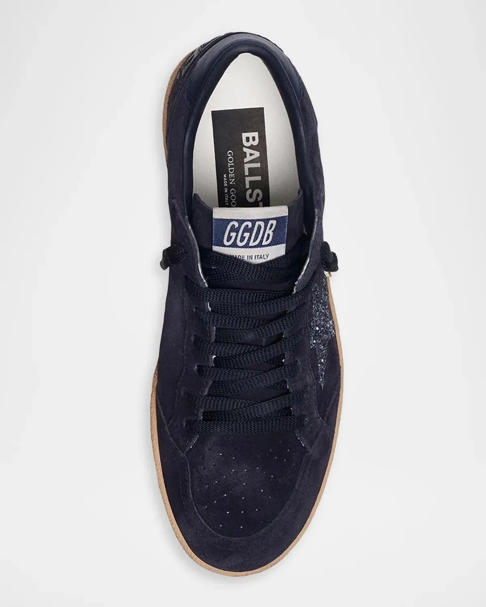 Golden Goose Ball Star Suede And Glitter Low-Top Sneakers | Thumbnail 6