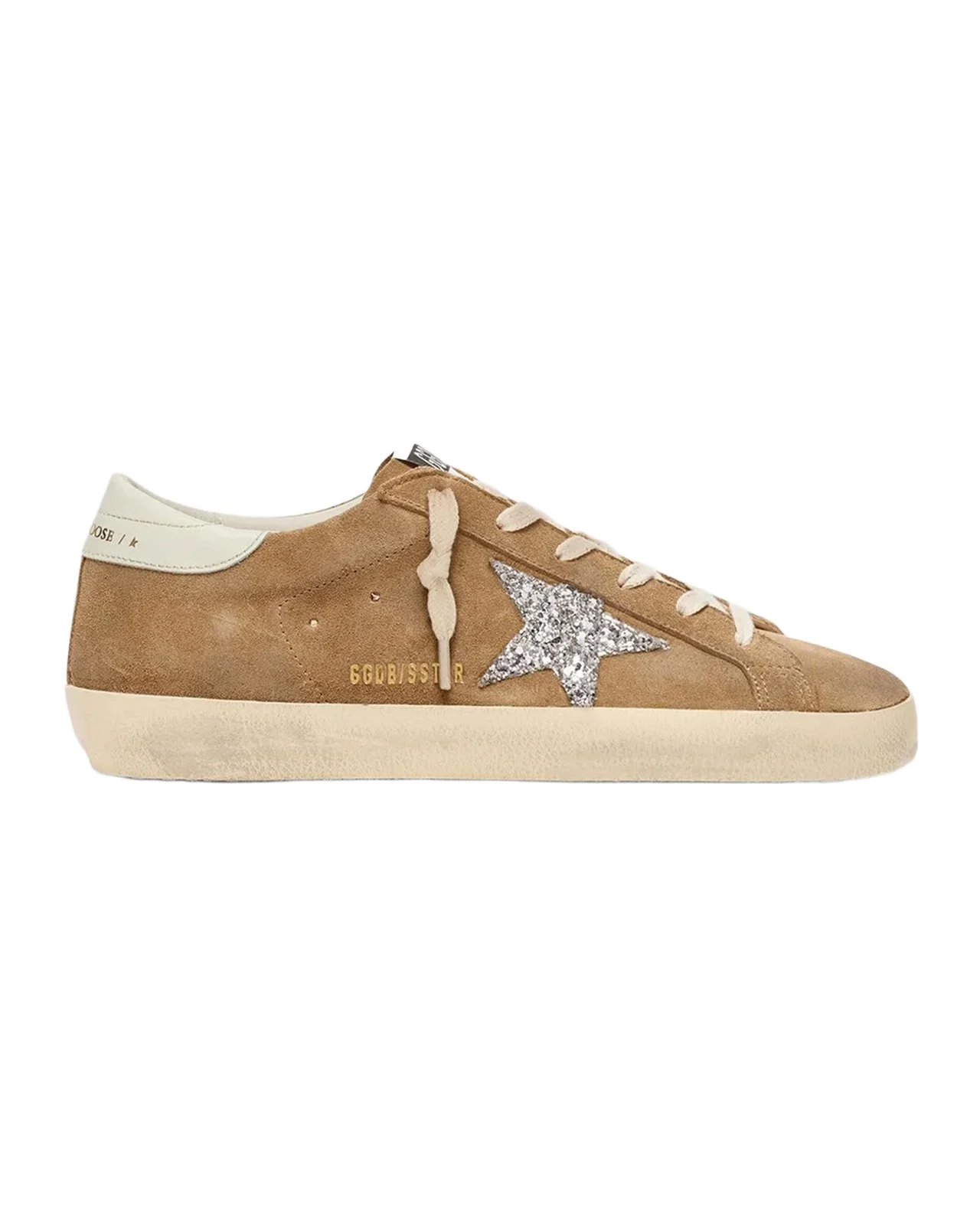 Golden Goose Super-Star Suede Glitter Low-Top Sneakers