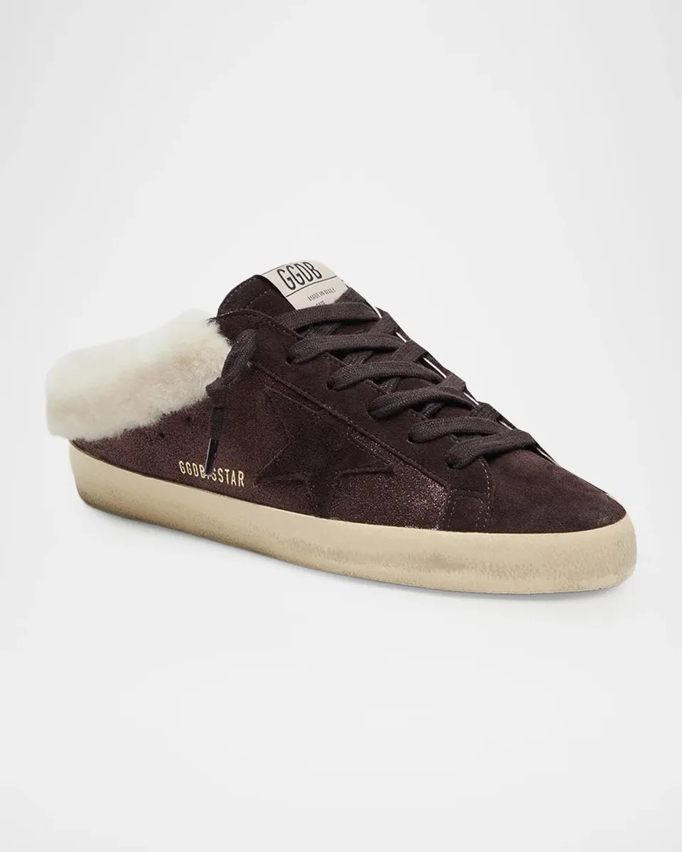 Golden Goose Super-Star Sabot Suede Shearling-Lined Slide Sneakers | Thumbnail 2