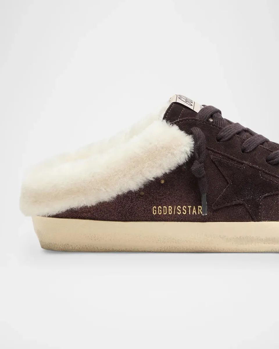 Golden Goose Super-Star Sabot Suede Shearling-Lined Slide Sneakers | Thumbnail 3