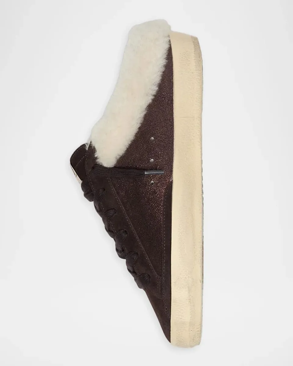 Golden Goose Super-Star Sabot Suede Shearling-Lined Slide Sneakers | Thumbnail 4