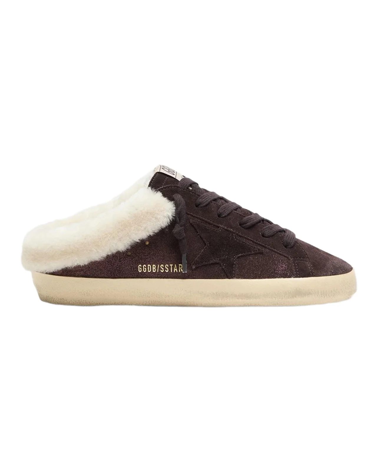 Golden Goose Super-Star Sabot Suede Shearling-Lined Slide Sneakers