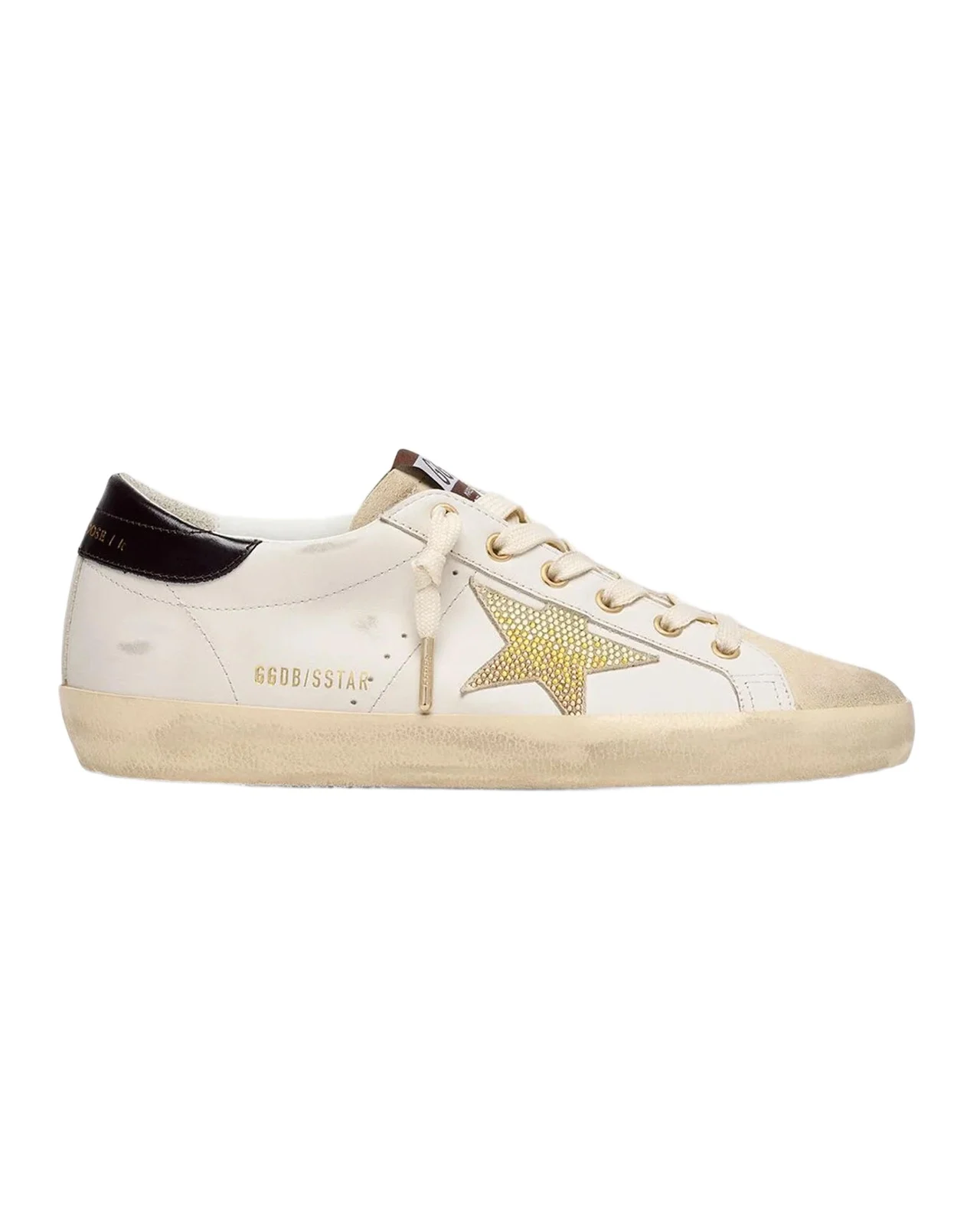 Super-Star Mixed-Leather Strass Low-Top Sneakers