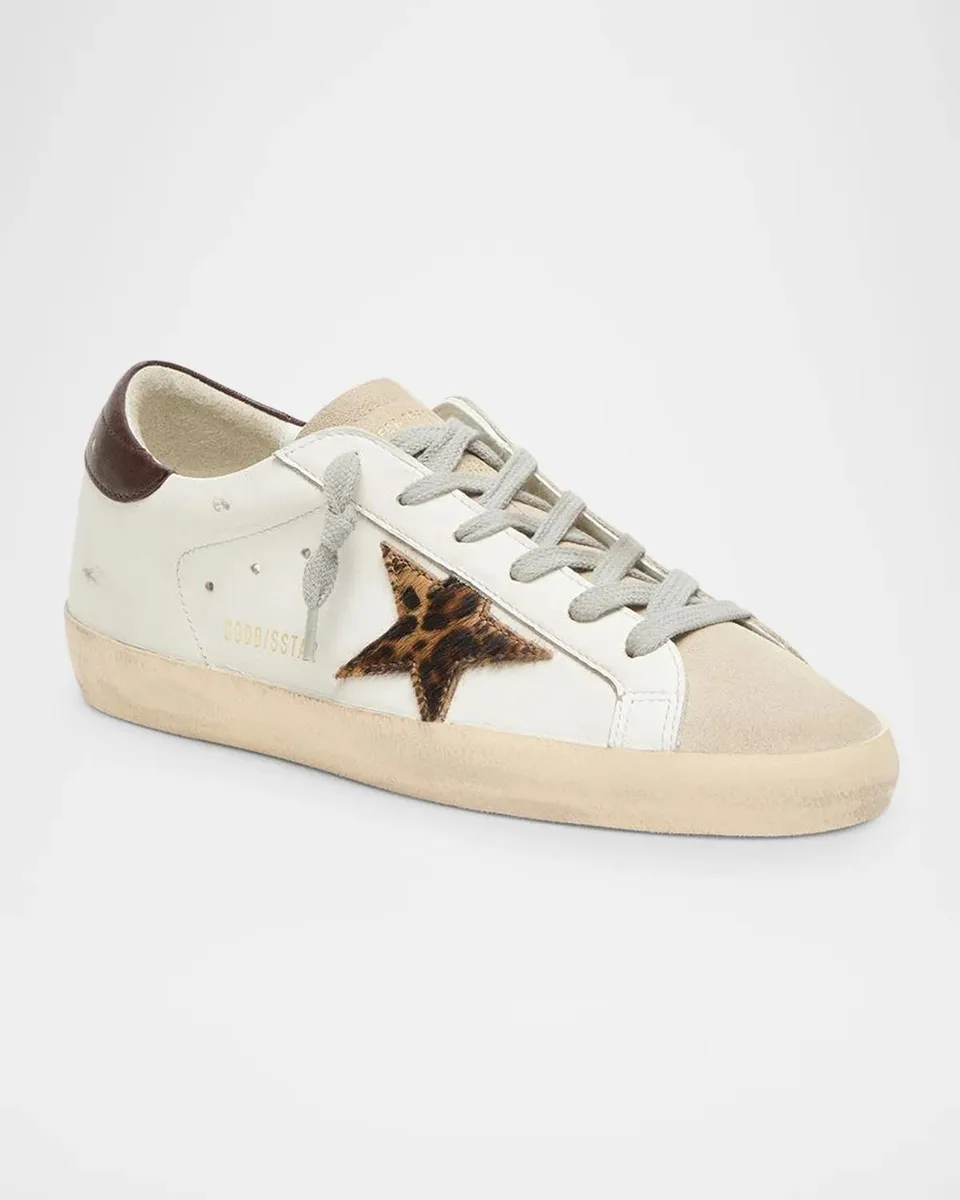 Golden Goose Super-Star Leather And Leopard-Print Pony Hair Low-Top Sneakers | Thumbnail 2 Golden Goose Super-Star Leather And Leopard-Print Pony Hair Low-Top Sneakers | Thumbnail 2