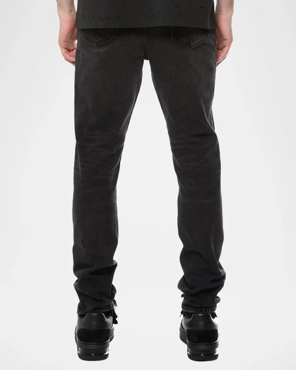 PURPLE Men's Distressed Vintage Mid-Rise Skinny Jeans | Thumbnail 3 PURPLE Men's Distressed Vintage Mid-Rise Skinny Jeans | Thumbnail 3