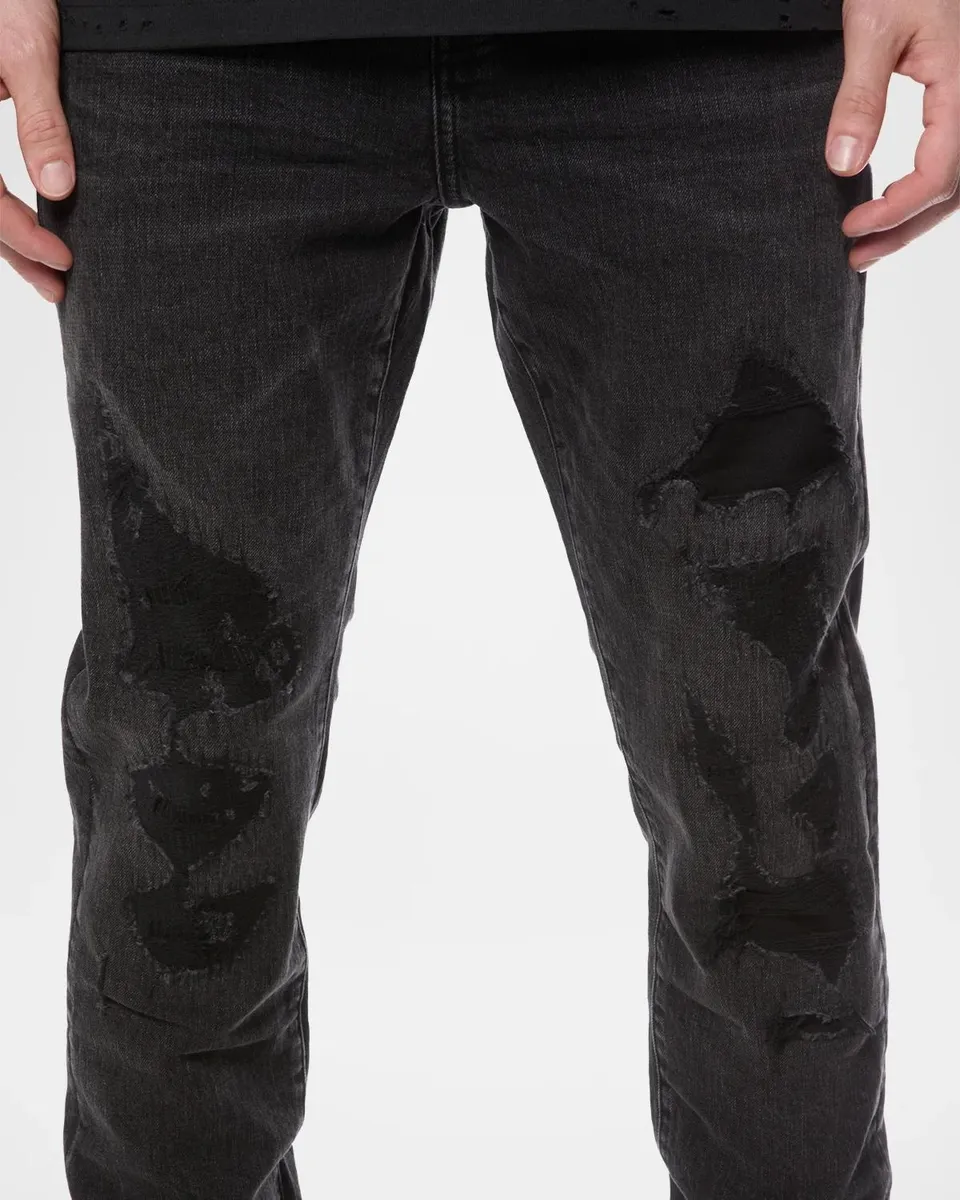 PURPLE Men's Distressed Vintage Mid-Rise Skinny Jeans | Thumbnail 5 PURPLE Men's Distressed Vintage Mid-Rise Skinny Jeans | Thumbnail 5