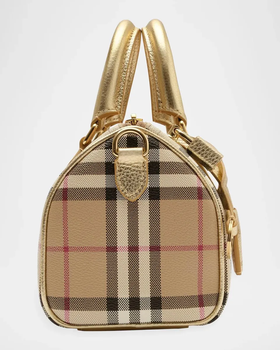 Burberry Mini Coated Check Bowling Bag | Thumbnail 4 Burberry Mini Coated Check Bowling Bag | Thumbnail 4