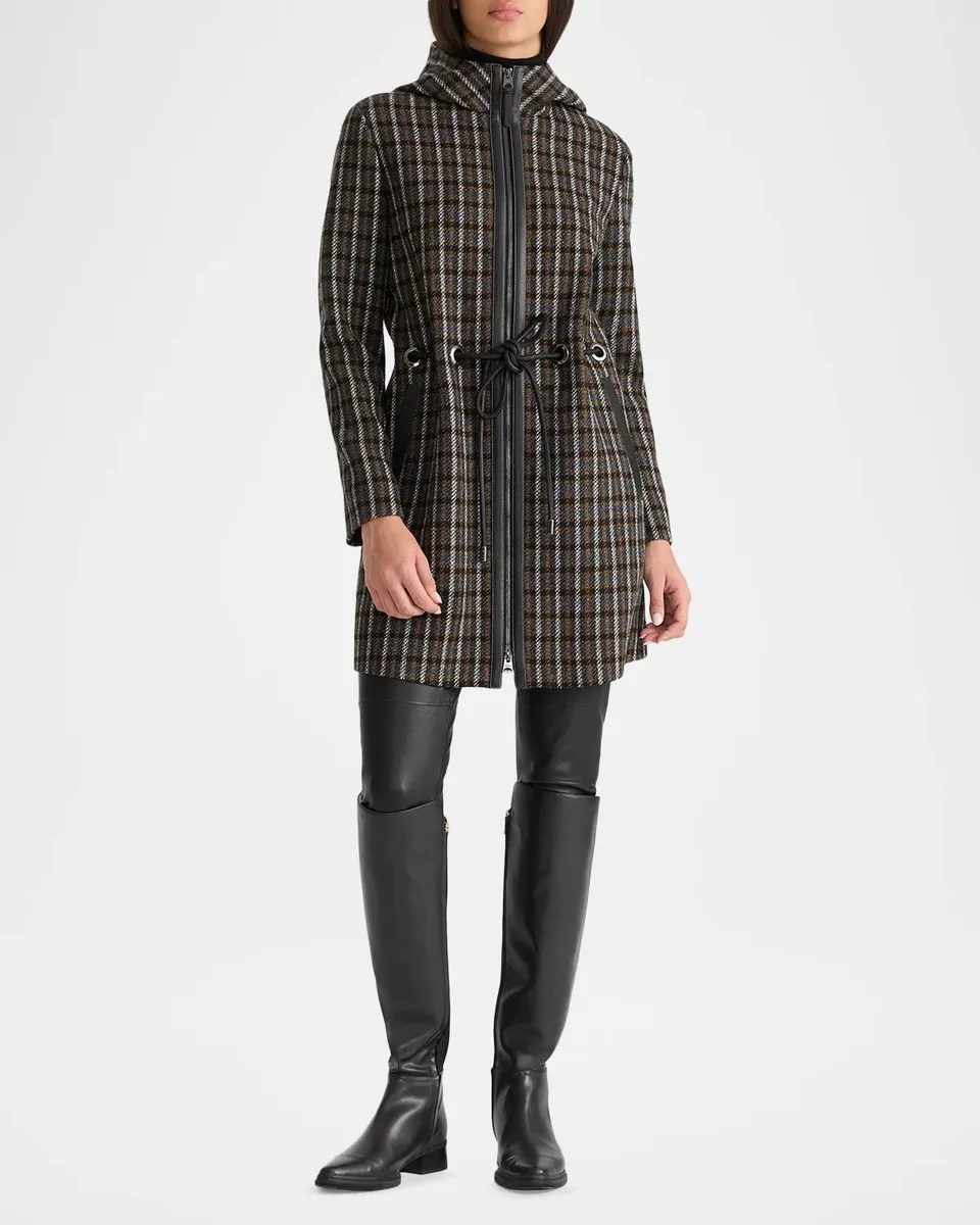 Mackage Blithe-STP Wool and Leather Belted Coat | Thumbnail 2 Mackage Blithe-STP Wool and Leather Belted Coat | Thumbnail 2