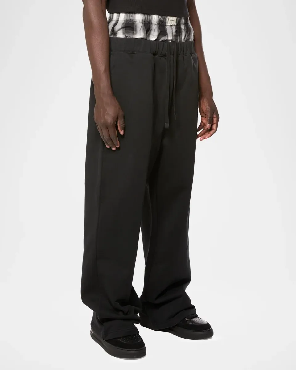 PURPLE Men's Dual Waistband Cotton Sweatpants | Thumbnail 4 PURPLE Men's Dual Waistband Cotton Sweatpants | Thumbnail 4